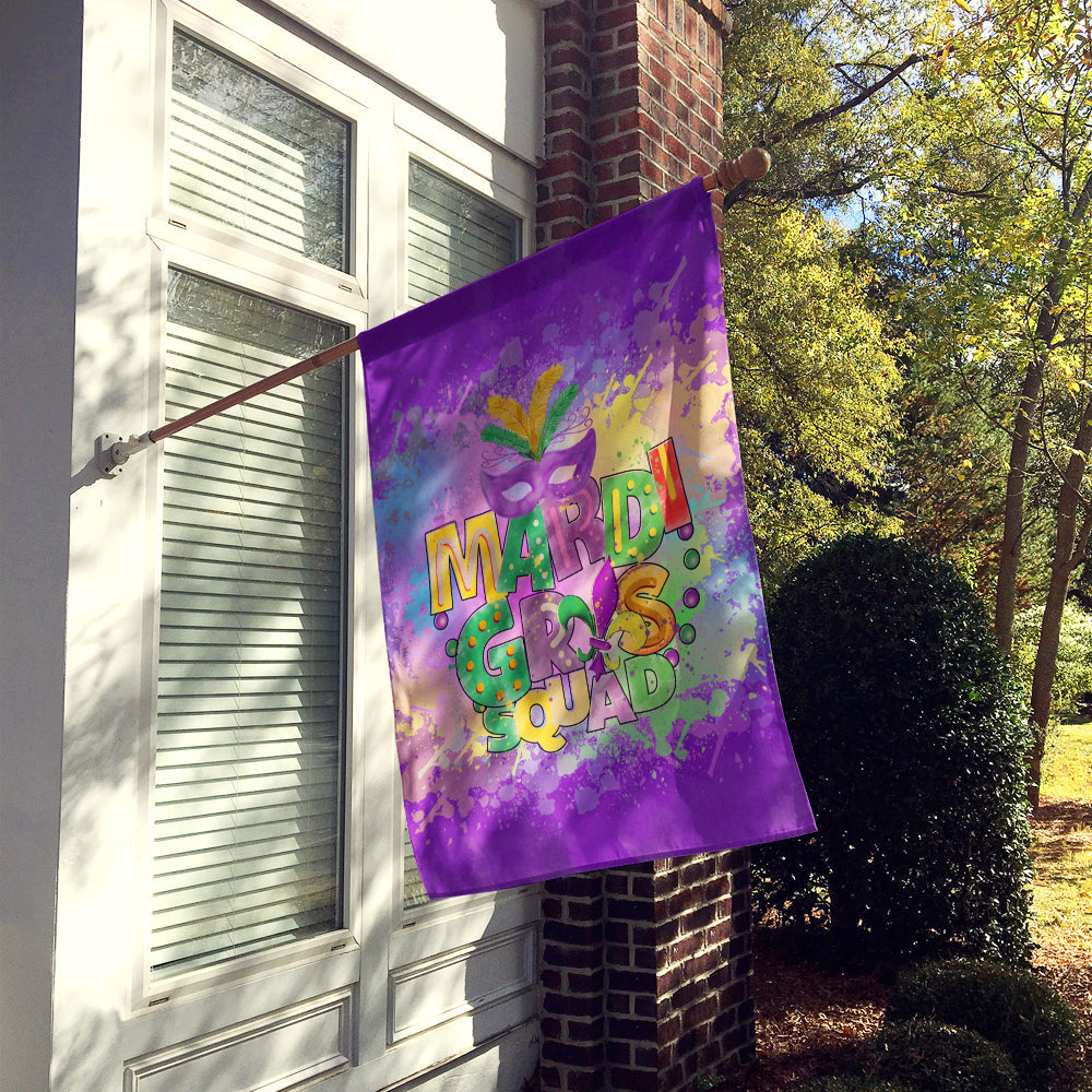 Mardi Gras Squad House Flag 28x40 Porch Sleeve Pole Decorative Outside Yard Banner Artwork Wall Hanging, Polyester