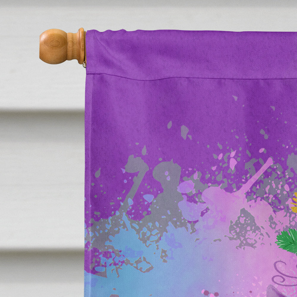 Mardi Gras Squad House Flag 28x40 Porch Sleeve Pole Decorative Outside Yard Banner Artwork Wall Hanging, Polyester