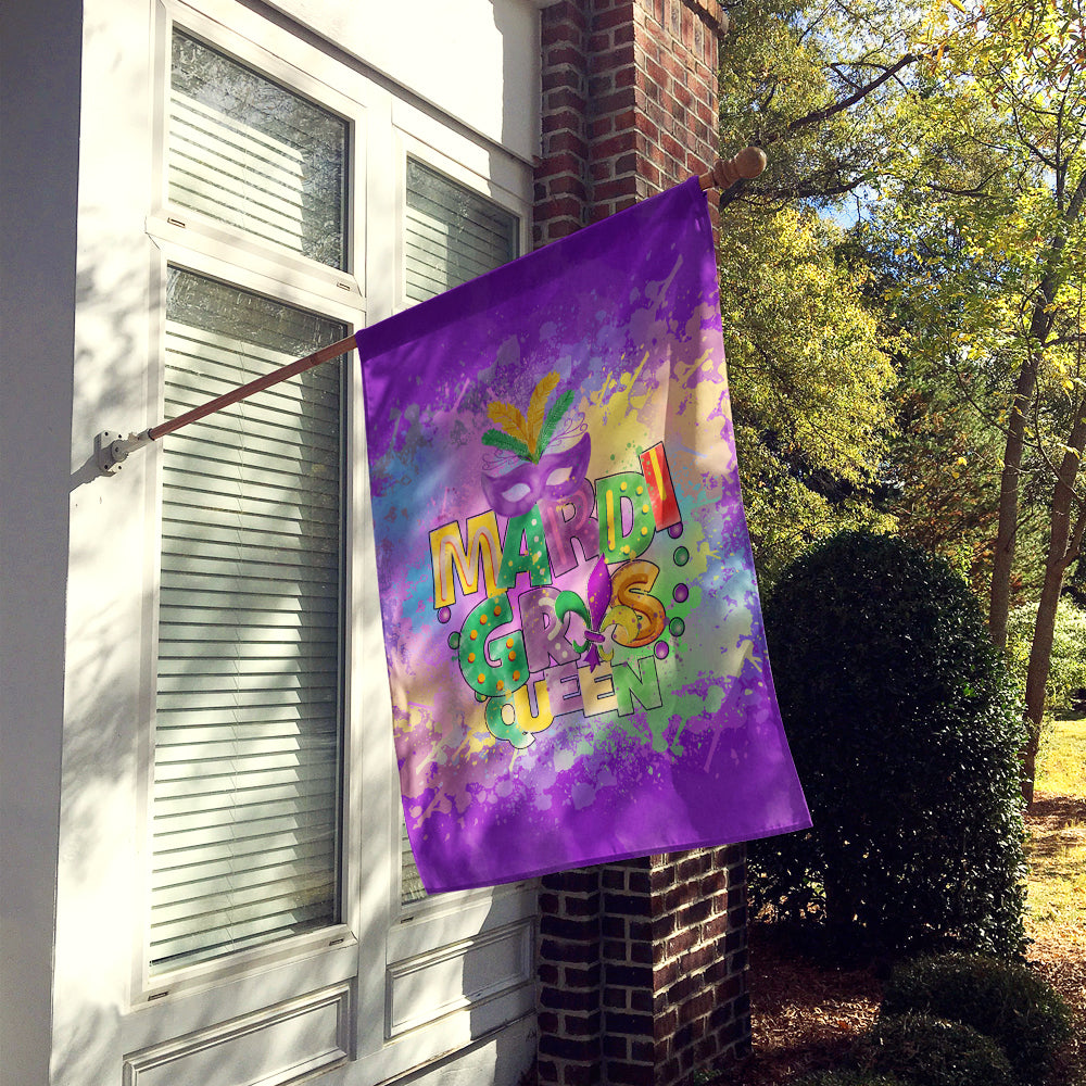 Mardi Gras Queen House Flag 28x40 Porch Sleeve Pole Decorative Outside Yard Banner Artwork Wall Hanging, Polyester