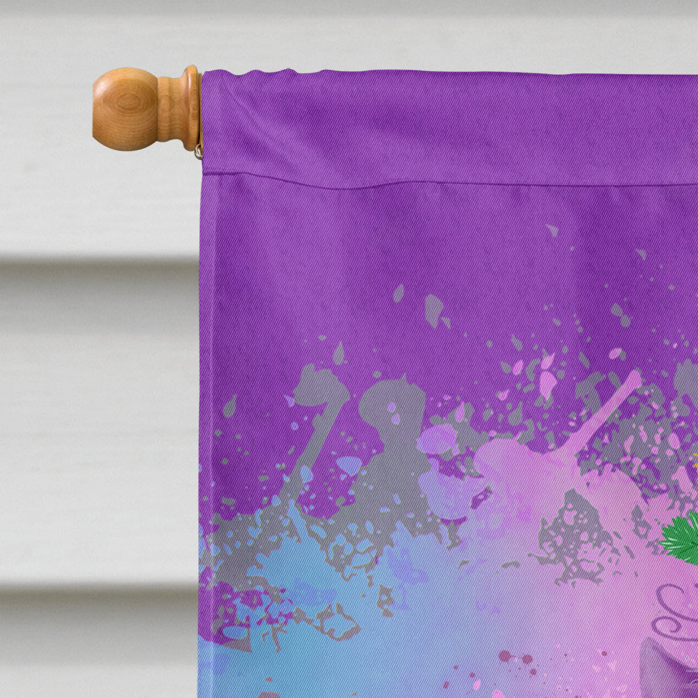 Mardi Gras King House Flag 28x40 Porch Sleeve Pole Decorative Outside Yard Banner Artwork Wall Hanging, Polyester