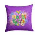 Mardi Gras King Decorative Throw Pillow 14x14 Indoor Outdoor Accent Cushion, Fabric Cover with Insert for Sofa, Bed, Porch & Living Room