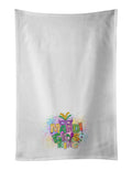 Mardi Gras King Kitchen Towel Set of 2 White Dish Towels Decorative Bathroom Hand towel for Hand, Face, Hair, Yoga, Tea, Dishcloth, 19 X 28", White