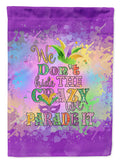 We Don't Hide the Crazy Mardi Gras House Flag 28x40 Porch Sleeve Pole Decorative Outside Yard Banner Artwork Wall Hanging, Polyester