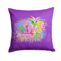 This Diva needs a Drink Mardi Gras Decorative Throw Pillow 14x14 Indoor Outdoor Accent Cushion, Fabric Cover with Insert for Sofa, Bed, Porch & Living Room