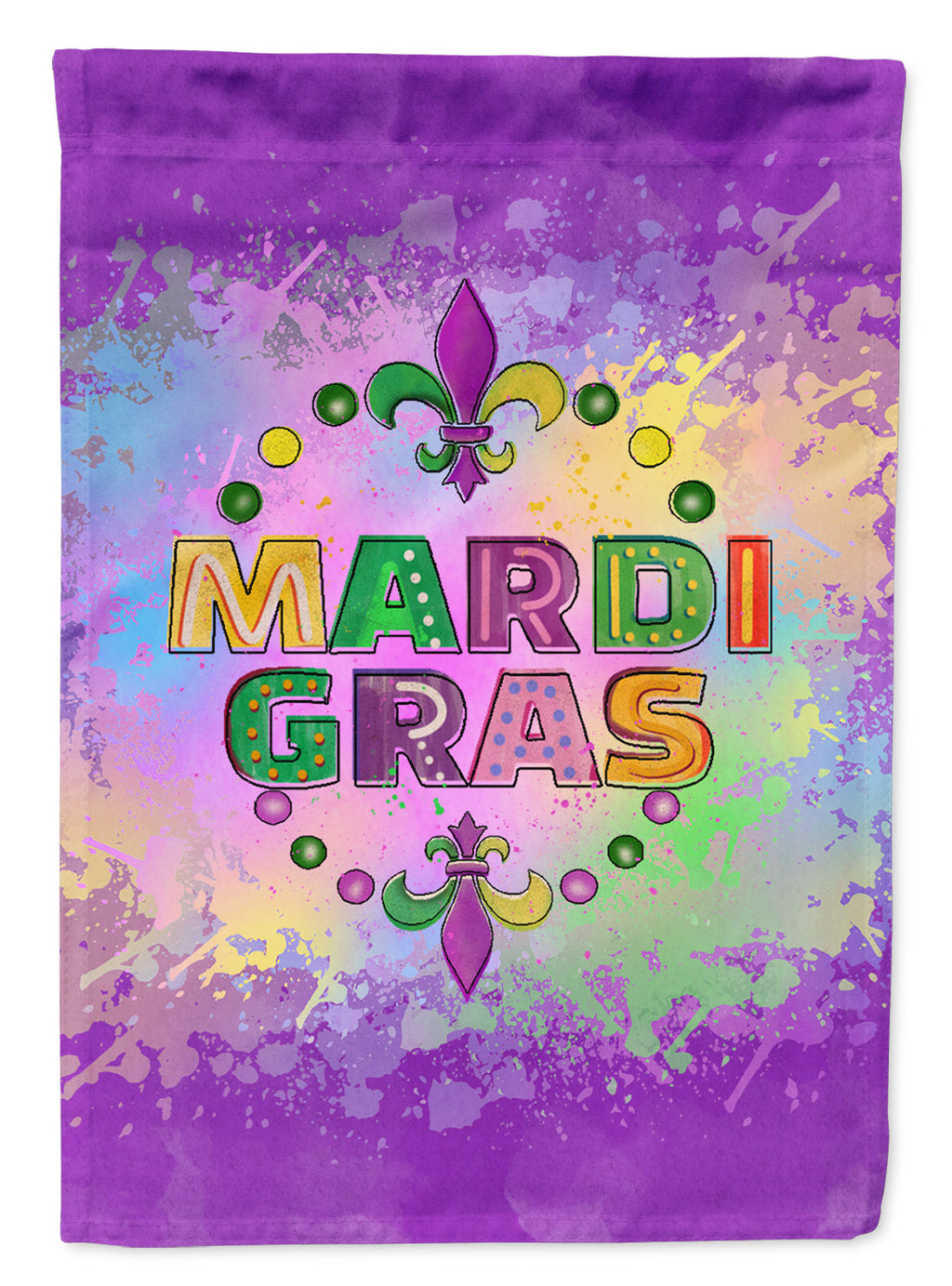 Mardi Gras House Flag 28x40 Porch Sleeve Pole Decorative Outside Yard Banner Artwork Wall Hanging, Polyester