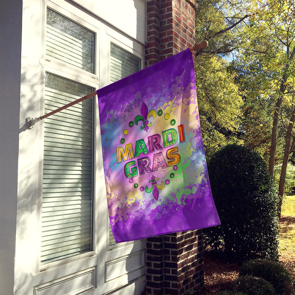 Mardi Gras House Flag 28x40 Porch Sleeve Pole Decorative Outside Yard Banner Artwork Wall Hanging, Polyester