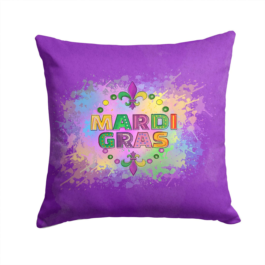 Mardi Gras Decorative Throw Pillow 14x14 Indoor Outdoor Accent Cushion, Fabric Cover with Insert for Sofa, Bed, Porch & Living Room