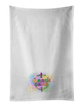 Mardi Gras Kitchen Towel Set of 2 White Dish Towels Decorative Bathroom Hand towel for Hand, Face, Hair, Yoga, Tea, Dishcloth, 19 X 28", White