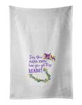 Does your Mother Know Mardi Gras Kitchen Towel Set of 2 White Dish Towels Decorative Bathroom Hand towel for Hand, Face, Hair, Yoga, Tea, Dishcloth, 19 X 28", White