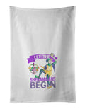 Let the Shenanigans Begin Mardi Gras Kitchen Towel Set of 2 White Dish Towels Decorative Bathroom Hand towel for Hand, Face, Hair, Yoga, Tea, Dishcloth, 19 X 28", White
