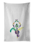 Key to Mardi Gras Kitchen Towel Set of 2 White Dish Towels Decorative Bathroom Hand towel for Hand, Face, Hair, Yoga, Tea, Dishcloth, 19 X 28", White