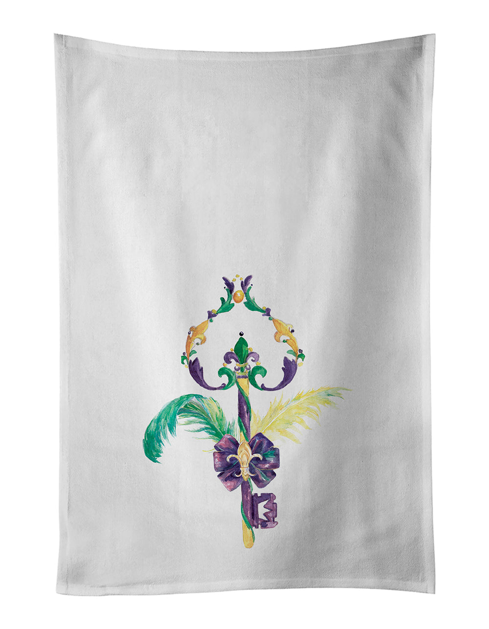 Key to Mardi Gras Kitchen Towel Set of 2 White Dish Towels Decorative Bathroom Hand towel for Hand, Face, Hair, Yoga, Tea, Dishcloth, 19 X 28", White