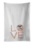 Australian Cattle Dog Puppy Love Kitchen Towel Set of 2 White Dish Towels Decorative Bathroom Hand towel for Hand, Face, Hair, Yoga, Tea, Dishcloth, 19 X 28", White