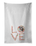 Border Collie #4 Love Kitchen Towel Set of 2 White Dish Towels Decorative Bathroom Hand towel for Hand, Face, Hair, Yoga, Tea, Dishcloth, 19 X 28", White