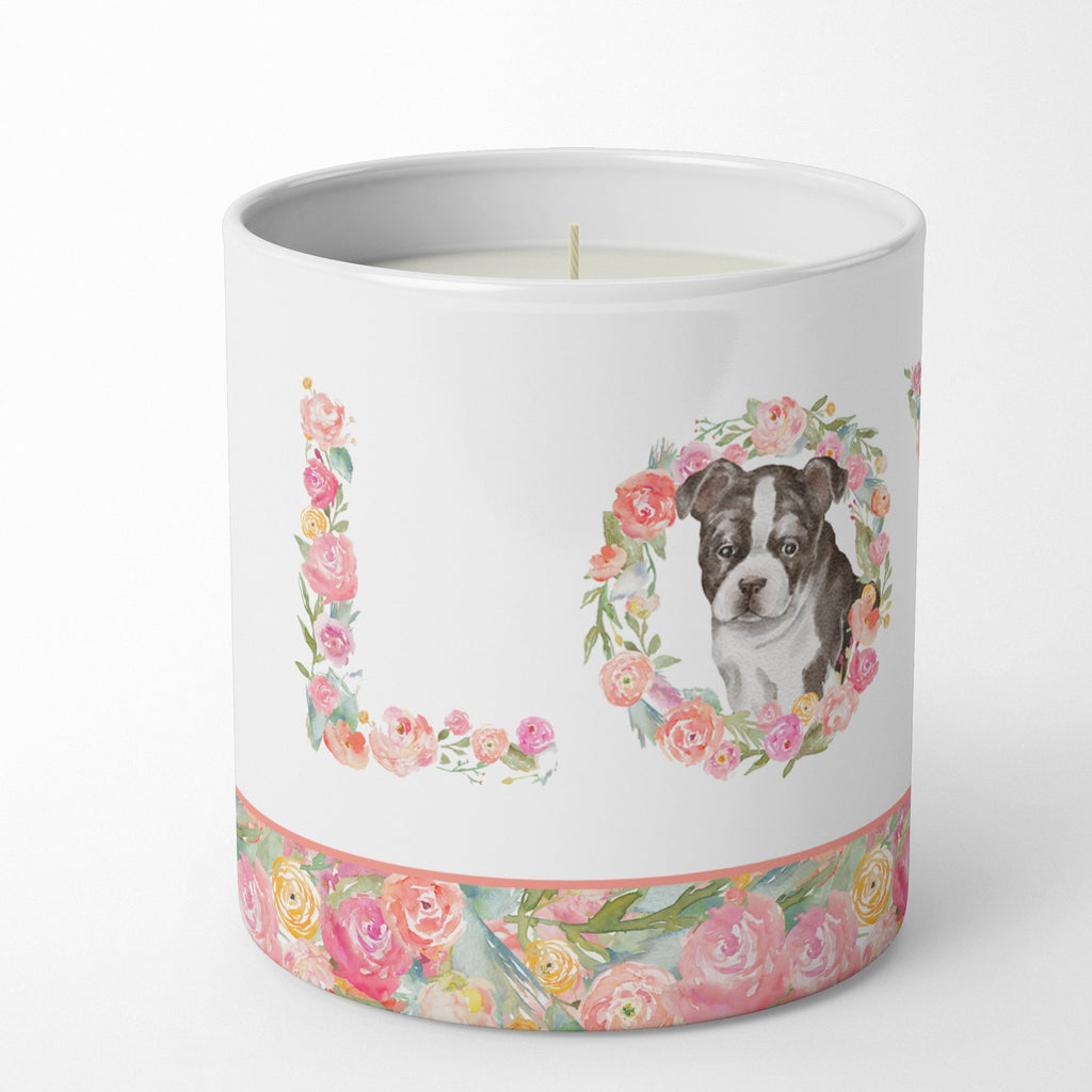 Boston Terrier Puppy Love Decorative Soy Candle Nature Soy Wax Essential Oil Home Decor Ideal for Bedroom Kitchen Bath Office Gift, 10 oz