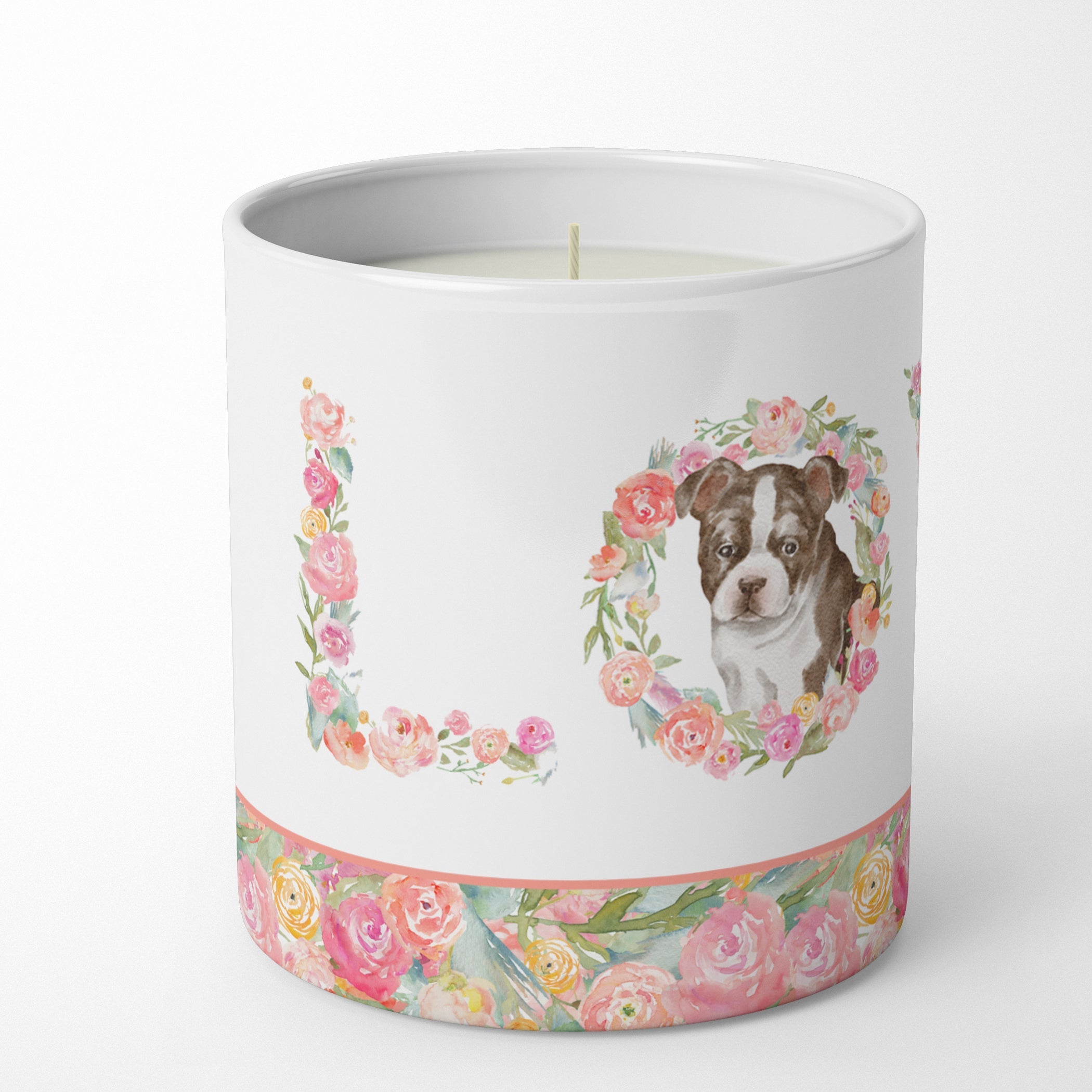Boston Terrier Puppy #2 Love Decorative Soy Candle Nature Soy Wax Essential Oil Home Decor Ideal for Bedroom Kitchen Bath Office Gift, 10 oz