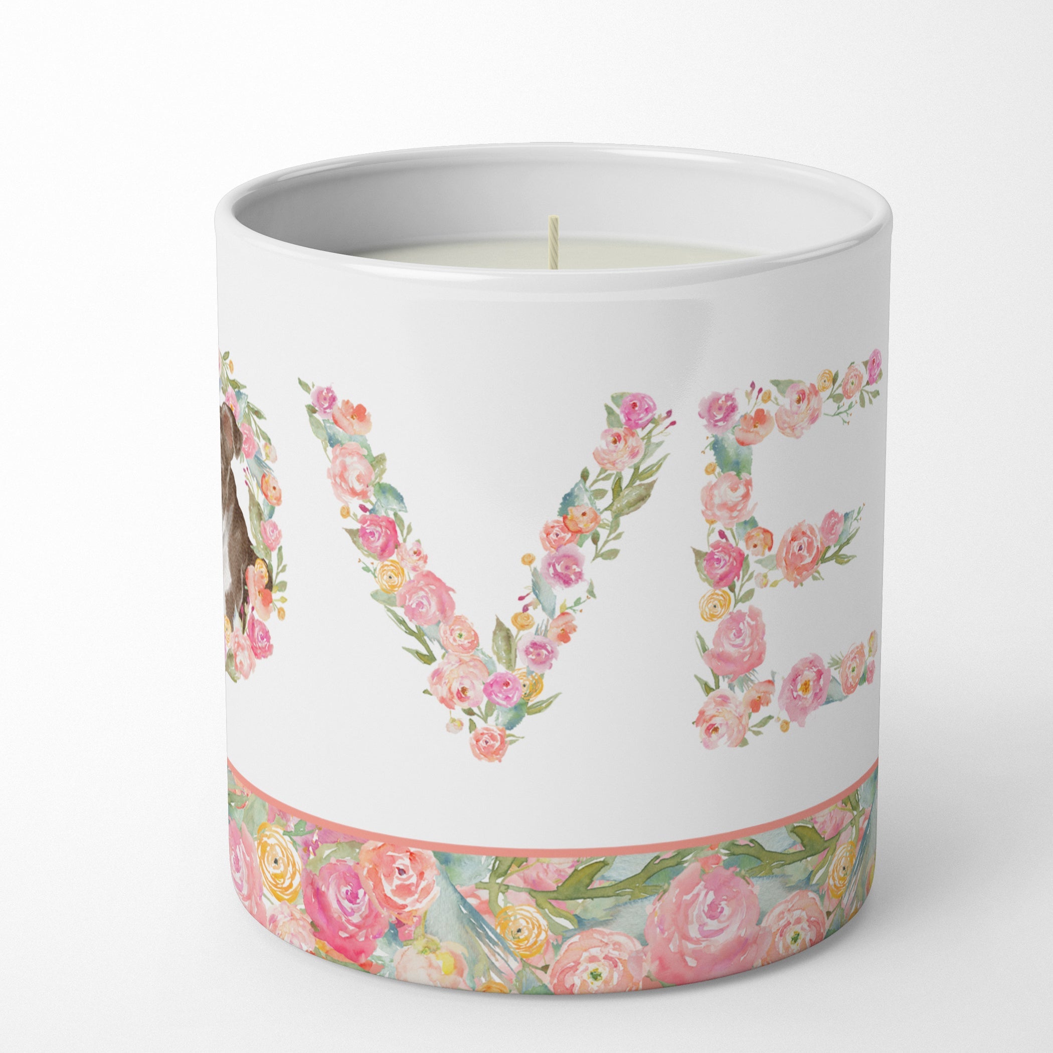 Boston Terrier Puppy #2 Love Decorative Soy Candle Nature Soy Wax Essential Oil Home Decor Ideal for Bedroom Kitchen Bath Office Gift, 10 oz