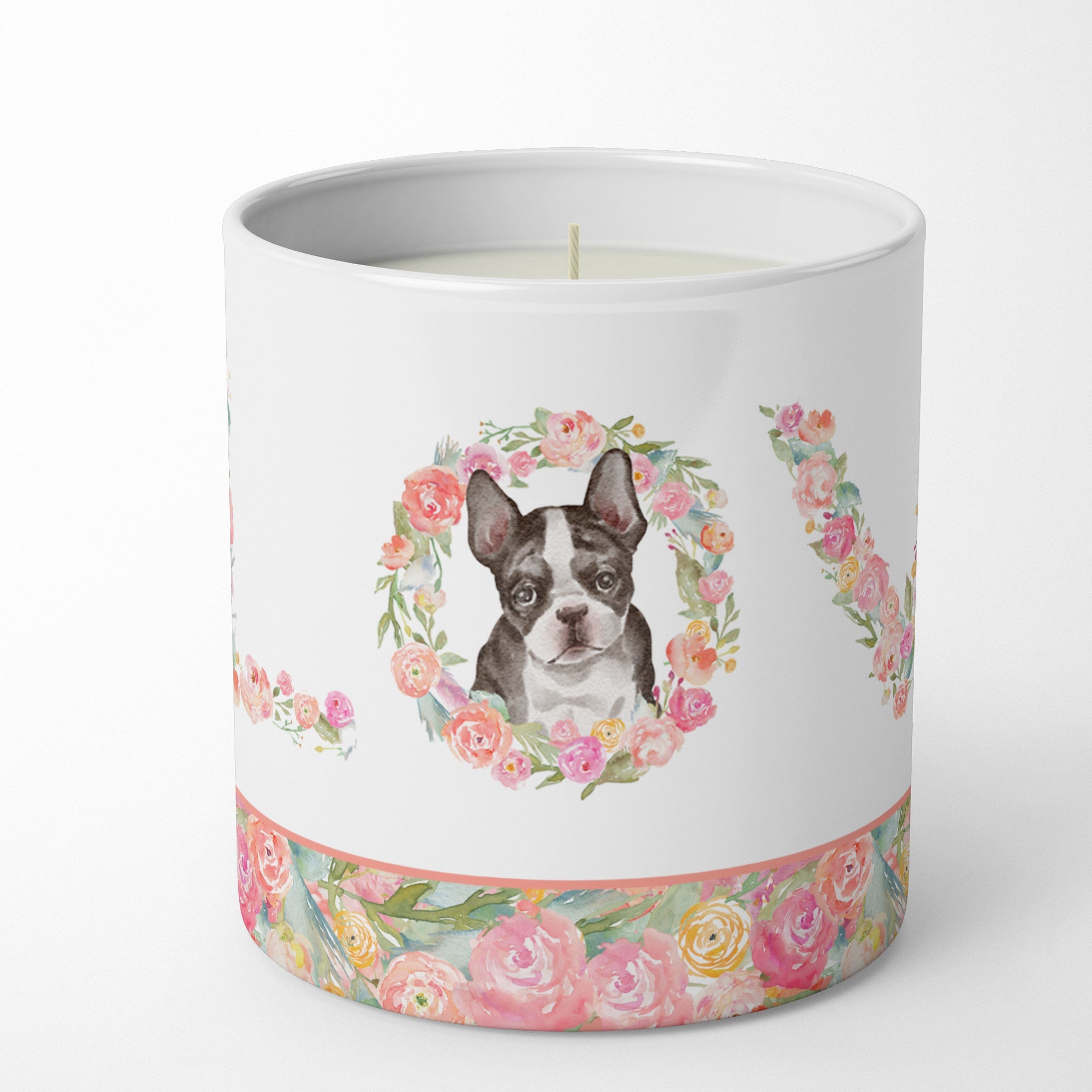 Boston Terrier Puppy #3 Love Decorative Soy Candle Nature Soy Wax Essential Oil Home Decor Ideal for Bedroom Kitchen Bath Office Gift, 10 oz