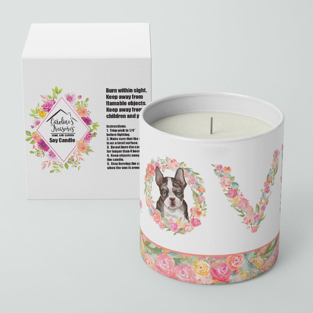 Boston Terrier Puppy #3 Love Decorative Soy Candle Nature Soy Wax Essential Oil Home Decor Ideal for Bedroom Kitchen Bath Office Gift, 10 oz
