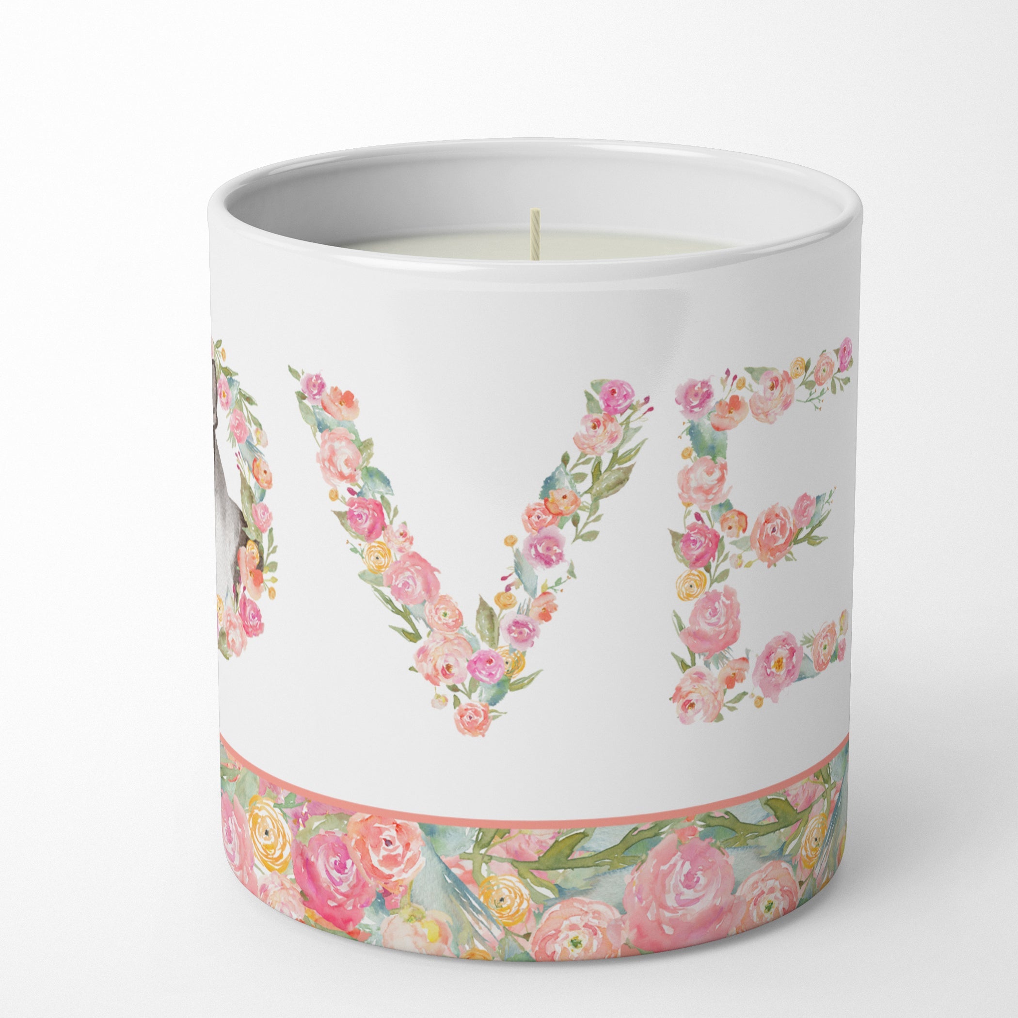 Boston Terrier Love Decorative Soy Candle Nature Soy Wax Essential Oil Home Decor Ideal for Bedroom Kitchen Bath Office Gift, 10 oz