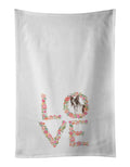Boston Terrier #2 Love Kitchen Towel Set of 2 White Dish Towels Decorative Bathroom Hand towel for Hand, Face, Hair, Yoga, Tea, Dishcloth, 19 X 28", White
