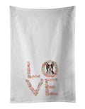 Boston Terrier #5 Love Kitchen Towel Set of 2 White Dish Towels Decorative Bathroom Hand towel for Hand, Face, Hair, Yoga, Tea, Dishcloth, 19 X 28", White