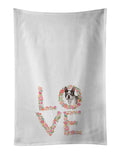 Boston Terrier #6 Love Kitchen Towel Set of 2 White Dish Towels Decorative Bathroom Hand towel for Hand, Face, Hair, Yoga, Tea, Dishcloth, 19 X 28", White