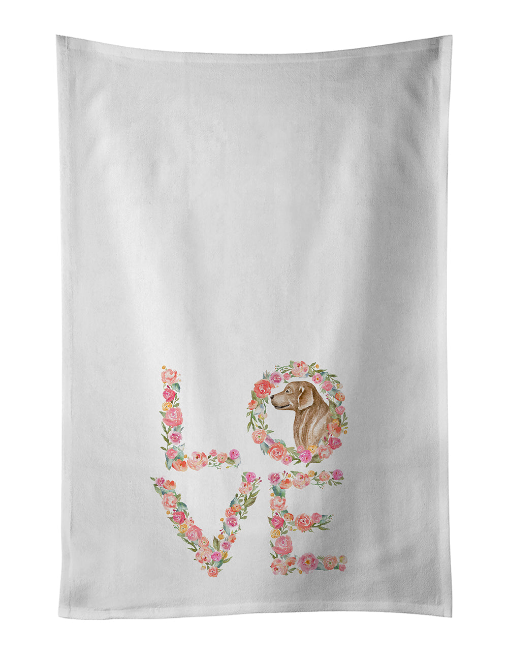 Golden Retriever #5 Love Kitchen Towel Set of 2 White Dish Towels Decorative Bathroom Hand towel for Hand, Face, Hair, Yoga, Tea, Dishcloth, 19 X 28", White