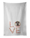 Black Great Dane #3 Love Kitchen Towel Set of 2 White Dish Towels Decorative Bathroom Hand towel for Hand, Face, Hair, Yoga, Tea, Dishcloth, 19 X 28", White