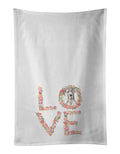 White Great Dane Love Kitchen Towel Set of 2 White Dish Towels Decorative Bathroom Hand towel for Hand, Face, Hair, Yoga, Tea, Dishcloth, 19 X 28", White