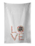 Black Great Dane Puppy Love Kitchen Towel Set of 2 White Dish Towels Decorative Bathroom Hand towel for Hand, Face, Hair, Yoga, Tea, Dishcloth, 19 X 28", White