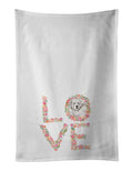 Great Pyrenees Love Kitchen Towel Set of 2 White Dish Towels Decorative Bathroom Hand towel for Hand, Face, Hair, Yoga, Tea, Dishcloth, 19 X 28", White