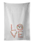 Great Pyrenees #2 Love Kitchen Towel Set of 2 White Dish Towels Decorative Bathroom Hand towel for Hand, Face, Hair, Yoga, Tea, Dishcloth, 19 X 28", White