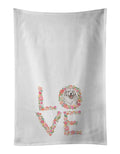 Great Pyrenees #3 Love Kitchen Towel Set of 2 White Dish Towels Decorative Bathroom Hand towel for Hand, Face, Hair, Yoga, Tea, Dishcloth, 19 X 28", White