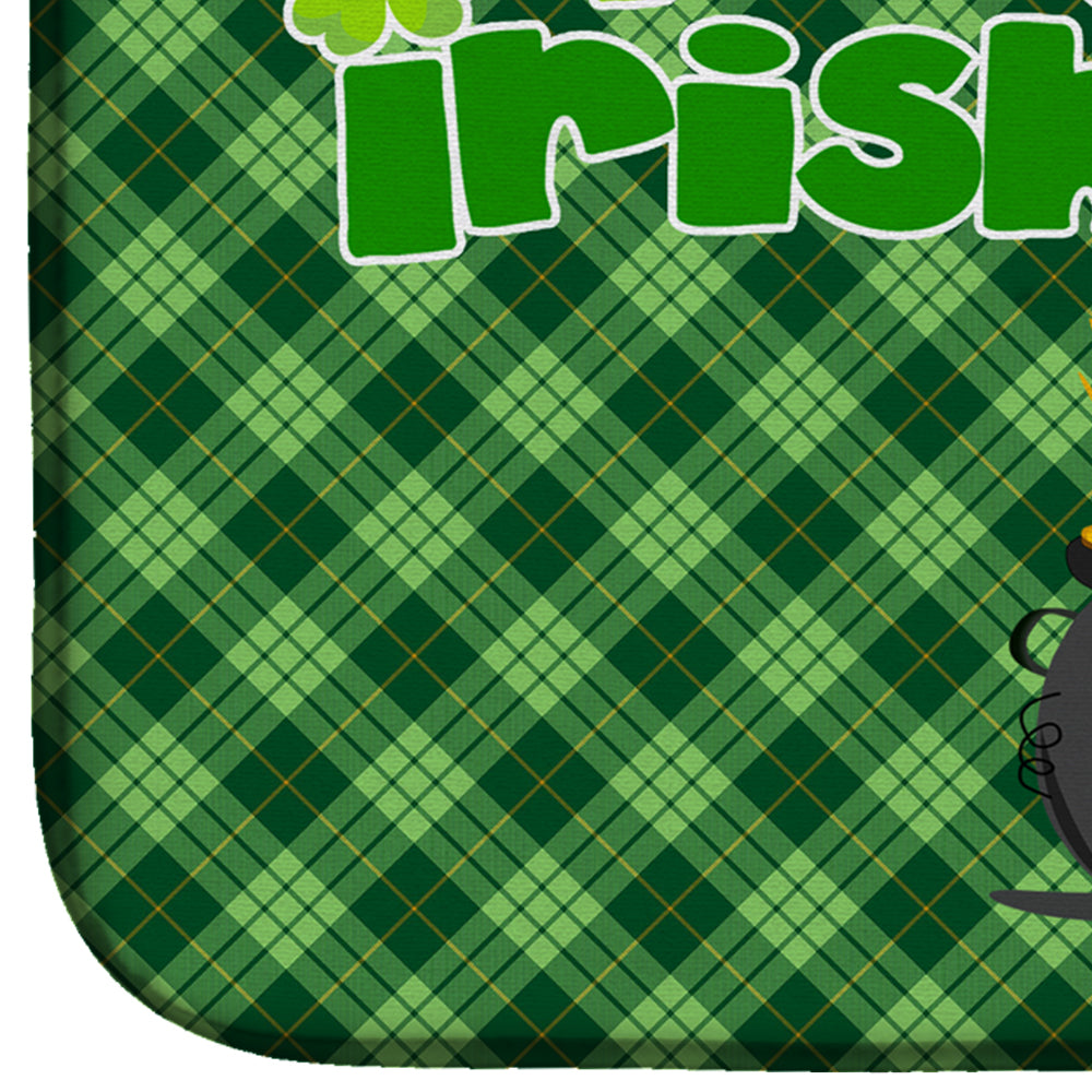 Black Pit Bull Terrier St. Patrick's Day Dish Drying Mat Absorbent Dish Drying Mat Pad for Kitchen Counter Dish Drainer Mat for Countertop, 14 x 21", Multicolor