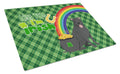 Black Pit Bull Terrier St. Patrick's Day Cutting Board Tempered Glass Kitchen Cutting Surface, Heat Resistant Chopping, Non-Slip Feet, Food Prep & Serving