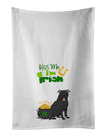 Black Pit Bull Terrier St. Patrick's Day Kitchen Towel Set of 2 White Dish Towels Decorative Bathroom Hand towel for Hand, Face, Hair, Yoga, Tea, Dishcloth, 19 X 28", White