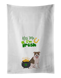 Fawn Brindle Pit Bull Terrier St. Patrick's Day Kitchen Towel Set of 2 White Dish Towels Decorative Bathroom Hand towel for Hand, Face, Hair, Yoga, Tea, Dishcloth, 19 X 28", White