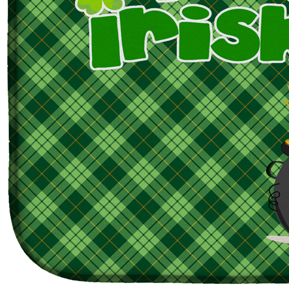 Red and White Pit Bull Terrier St. Patrick's Day Dish Drying Mat Absorbent Dish Drying Mat Pad for Kitchen Counter Dish Drainer Mat for Countertop, 14 x 21", Multicolor