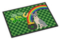 Blue Boston Terrier St. Patrick's Day Doormat Indoor Outdoor 24H X 36W Front Door Mat Rugs for Entryway, Non Slip Washable Low Pile,