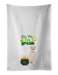 Natural Eared White Boxer St. Patrick's Day Kitchen Towel Set of 2 White Dish Towels Decorative Bathroom Hand towel for Hand, Face, Hair, Yoga, Tea, Dishcloth, 19 X 28", White