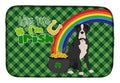 Natural Eared Black Boxer St. Patrick's Day Dish Drying Mat Absorbent Dish Drying Mat Pad for Kitchen Counter Dish Drainer Mat for Countertop, 14 x 21", Multicolor