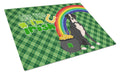 Natural Eared Black Boxer St. Patrick's Day Cutting Board Tempered Glass Kitchen Cutting Surface, Heat Resistant Chopping, Non-Slip Feet, Food Prep & Serving