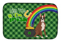 Red Fawn Boxer St. Patrick's Day Dish Drying Mat Absorbent Dish Drying Mat Pad for Kitchen Counter Dish Drainer Mat for Countertop, 14 x 21", Multicolor