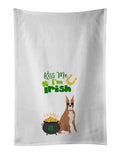 Fawn Boxer St. Patrick's Day Kitchen Towel Set of 2 White Dish Towels Decorative Bathroom Hand towel for Hand, Face, Hair, Yoga, Tea, Dishcloth, 19 X 28", White