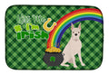 White Boxer St. Patrick's Day Dish Drying Mat Absorbent Dish Drying Mat Pad for Kitchen Counter Dish Drainer Mat for Countertop, 14 x 21", Multicolor