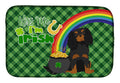 Black and Tan Cavalier Spaniel St. Patrick's Day Dish Drying Mat Absorbent Dish Drying Mat Pad for Kitchen Counter Dish Drainer Mat for Countertop, 14 x 21", Multicolor