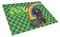 Black and Tan Cavalier Spaniel St. Patrick's Day Cutting Board Tempered Glass Kitchen Cutting Surface, Heat Resistant Chopping, Non-Slip Feet, Food Prep & Serving