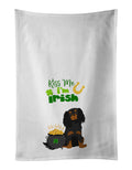 Black and Tan Cavalier Spaniel St. Patrick's Day Kitchen Towel Set of 2 White Dish Towels Decorative Bathroom Hand towel for Hand, Face, Hair, Yoga, Tea, Dishcloth, 19 X 28", White