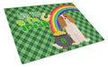 Blenheim Cavalier Spaniel St. Patrick's Day Cutting Board Tempered Glass Kitchen Cutting Surface, Heat Resistant Chopping, Non-Slip Feet, Food Prep & Serving